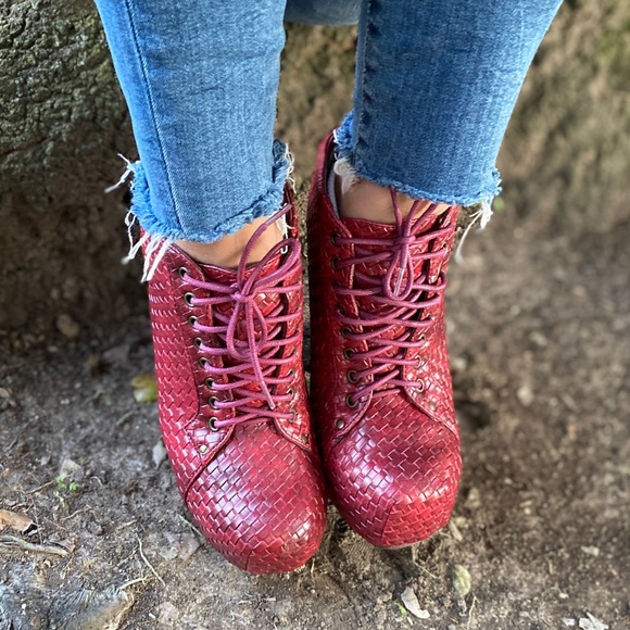 Platform red women booties - Picture 5 of 6